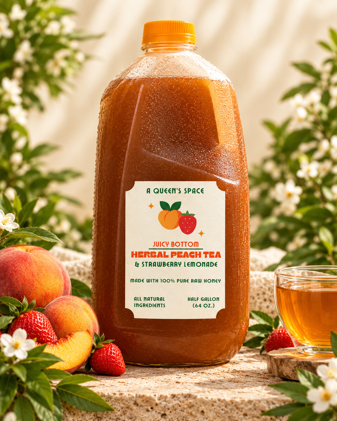 Ginger & Turmeric           Herbal Peach Tea & Strawberry Lemonade- Half Gallon